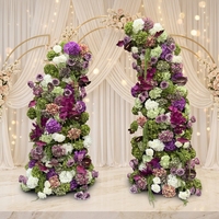 Nouvelle conception de centre de table floral vert et violet, arrangement floral artificiel, arche florale de mariage, centre de table de mariage, boule de fleurs