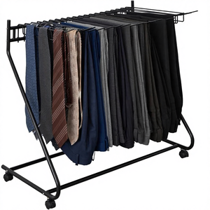 رف تعليق ملابس عصري من ييهي، رف تخزين مدمج بـ20 عجلة، 72*43*69.5 سم، من الفولاذ السبائكي بنمط قلب لعرض الملابس - Product Image 1