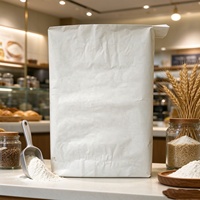 Sac en papier kraft multicouche avec valve à manchon collé, recyclable, 25 kg, pour farine, poudre de pommes de terre