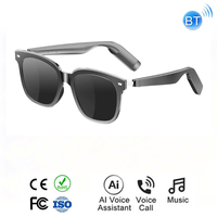 Lunettes Intelligentes Légères UV400 Protection Noire Appel IA Musique avec Chargement Magnétique Accessoires Quotidiens Intelligents