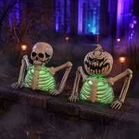 Décoration de squelette lumineuse pour Halloween, idéale pour les fêtes dans les maisons hantées, la décoration de table et les fans d'horreur