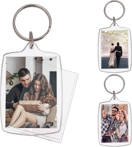 Boş fotoğraf ekleme anahtarlıklar akrilik fotoğraf Snap anahtarlık dikdörtgen özel boş fotoğraf anahtarlık DIY resim - Product Image 6