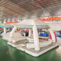 Île flottante gonflable personnalisée en usine Yacht Pad Dock Plate-forme Lounge