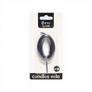 เทียนวันเกิดสีดำหมายเลข 0 สำหรับงานปาร์ตี้ ความยาว 6 ซม. รุ่น 8445178009066 ผลิตในจีน - Product Image 1