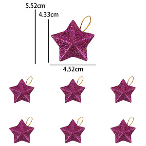 2025 New Gold Five-Pointed Star Pendant Christmas Decorations with Sequined Printing Three-Dimensional Gold Star Tree Decoration - Product Image 6