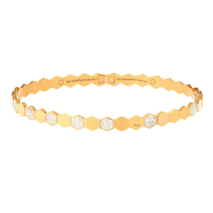 Bracelet de mode en acier inoxydable à maillons hexagonaux, plaqué or, avec cristaux et strass, bijou unisexe, cadeau - Product Image 1