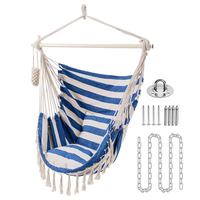 Chaise hamac en macramé moderne pour l'extérieur, jardin, chambre, hôtel, parc, école avec balançoire suspendue et repose-pieds