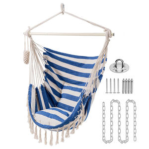 <span class=keywords><strong>Chaise</strong></span> <span class=keywords><strong>hamac</strong></span> en macramé moderne pour l'extérieur, jardin, chambre, hôtel, parc, école <span class=keywords><strong>avec</strong></span> balançoire suspendue et <span class=keywords><strong>repose</strong></span>-pieds - Product Image 3