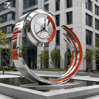 Grande sculpture de montre-bracelet en acier inoxydable poli pour centre commercial, hôtel, place publique, exposition d'art commercial