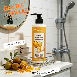 Gel douche exfoliant hydratant et apaisant Yansley contenant de l'huile de noix de coco, de la vitamine C, anti-rides et blanchissant - Product Image 4