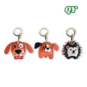 QY Creative Leather Bulldog Keychain Cute Cartoon Dog Bag Charm Funny <b>Car</b> <b>Key</b> <b>Ring</b> Gift for Pet Lovers - Product Image 1