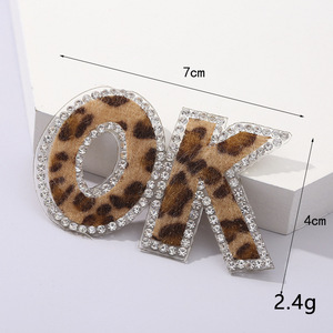 Nouveau Design Léopard Patchs Strass Broderie Coeur Étoile Couronne <span class=keywords><strong>Arc</strong></span> Patch Fer sur pour Vêtements - Product Image 5