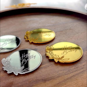 Décoration de gâteau d'<span class=keywords><strong>anniversaire</strong></span> en acrylique, <span class=keywords><strong>guirlande</strong></span> florale, topper pour cupcake, fournitures de fête d'<span class=keywords><strong>anniversaire</strong></span>, design élégant de couronne - Product Image 4