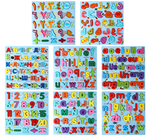 Groothandel Kinderen 3d Houten Puzzelspeelgoed Gekleurd Fonetisch Alfabet Cognitief Grijpbord, Vroege Educatie Montessori Speelgoed - Product Image 4