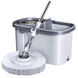 Serpillère rotative à manche en acier pour la maison, seau épaissi et agrandi, serpillère plate, utilisation sèche et humide, nettoyage sans les mains, équipement de nettoyage paresseux - Product Image 1