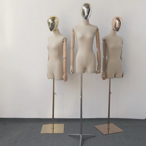 <strong>Female</strong> <strong>Mannequin</strong> Half Body <strong>Torso</strong> <strong>With</strong> Head Wood <strong>Arms</strong> Fashion <strong>Mannequin</strong> Curvy <strong>Mannequin</strong> - Product Image 2