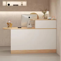 Bureau d'accueil minimaliste en bois sur mesure, comptoir moderne pour boutique de vêtements, salon, bureau, boutique