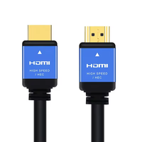 Cable Coaxial OEM ODM de 1.5M para 18Gbps 4K 60Hz, Chapado en Oro, con Blindaje Trenzado y Cubierta de PVC Azul, para Reproductor de DVD, Monitor, Computadora