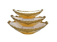 Assiette de service moderne en céramique à bord doré, motif floral, style INS, pour plat principal, ensemble de vaisselle en céramique moderne