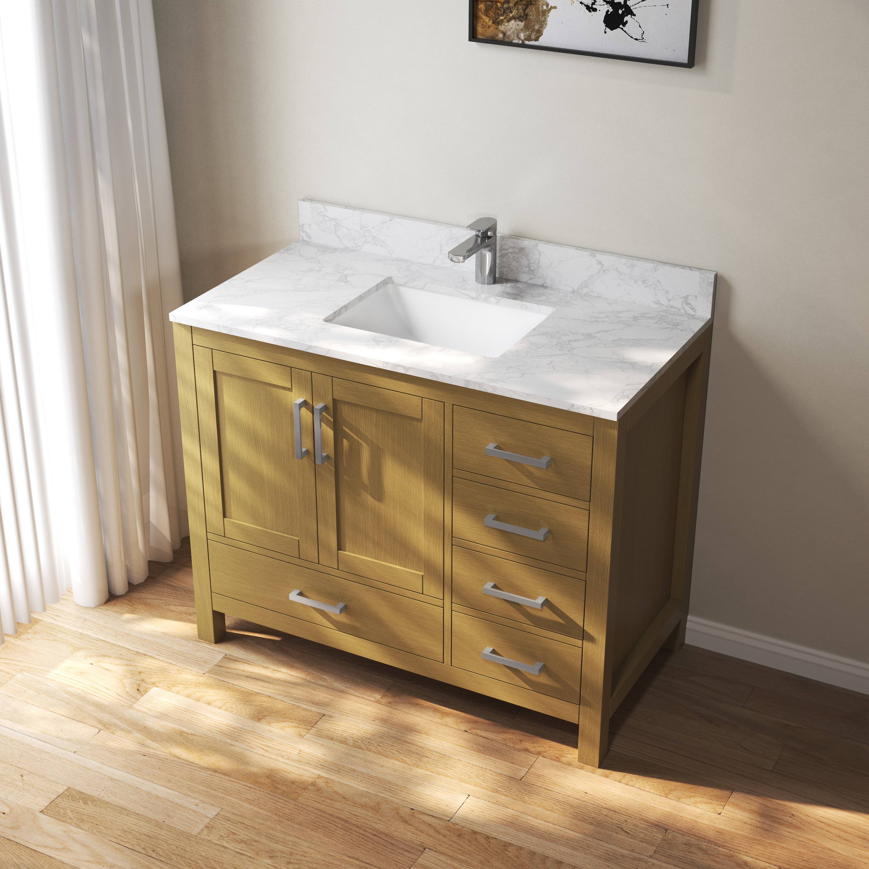 Pine wood natural color and white