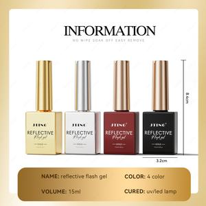 Esmalte de Uñas Reflectante JTING Negro, Rojo, Dorado y Plateado, Esmalte de Gel Reflectante Disco Clásico en 4 Colores, Diseño de Botella Único - Product Image 2
