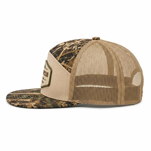 Gorra <span class=keywords><strong>de</strong></span> béisbol <span class=keywords><strong>de</strong></span> malla tipo camionero <span class=keywords><strong>de</strong></span> 7 paneles con parche <span class=keywords><strong>de</strong></span> goma personalizado, visera plana, para caza al aire libre, Snapback, Fabricante OEM ODM BSCI - Product Image 3