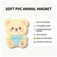 Imanes de nevera de dibujos animados para niños, imanes de nevera de PVC suave con forma de animales, juego de regalo de juguetes de neodimio fuertes