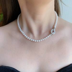 Collier de perles d'eau douce rondes de haute qualité 2025, 4,5-5 mm, naturel, aurora, basique, sans défaut - Product Image 2