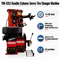 Machine à changer les pneus à double colonne YuanMech YM-553, 13-26, équipement de changement de pneus de voiture, certifiée CE, moteur 1,1 kW