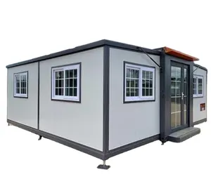 Casa moderna modular pré-fabricada, recipiente dobrável extensível, kit de casas pequenas para acampamento, escritório e vida móvel, pronto para enviar