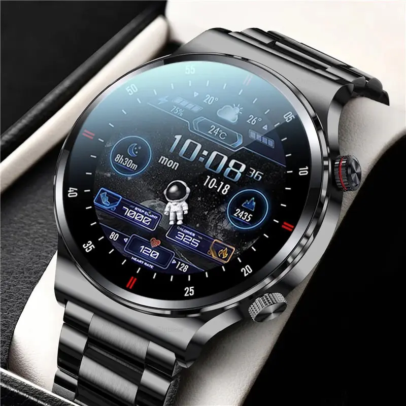 שעון חדש חם מתכת חכם באיכות גבוהה עבור גברים ספורט שעוני כושר עבור אנדרואיד ios smartwatch