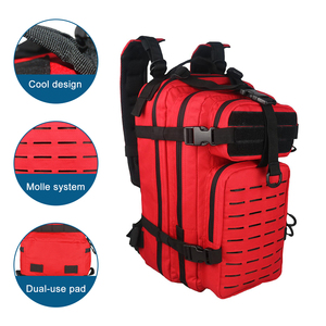 Mochila táctica roja multifuncional para exteriores, mochila táctica pequeña cortada con láser, Mochila deportiva duradera impermeable para exteriores - Product Image 6