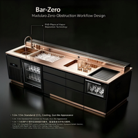 OEM station multifonctionnelle de bar à cocktails en acier inoxydable style bar réfrigérateur plan de travail caractéristiques électriques station de bar de barman