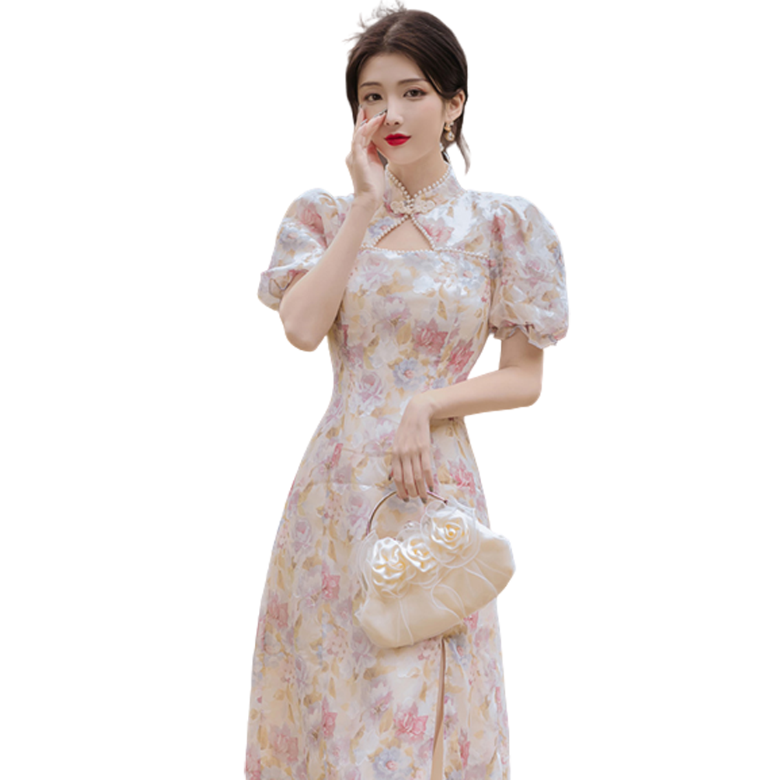 knee length dresses for ladies South of France Maxi Dress | Yellow | Womens main image 1
