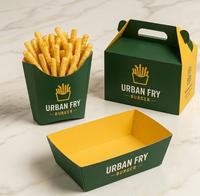 Boîte d'emballage personnalisée pour poulet frit, sac en papier, emballage alimentaire à emporter avec logo, fabricant d'emballages pour la restauration rapide OEM