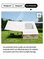Tente de camping gonflable 6,3 m² avec auvent détachable, colonne d'air en PVC, tissu Oxford 300D, imperméable 3000MM pour le camping, vente en gros