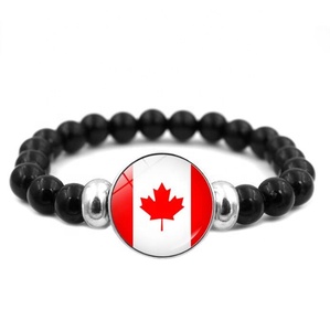 National Flag <strong>Canada</strong> Bracelet Elastic Rope Beaded Bracelet Travel Souvenir Gifts for Men Women - Product Image 1