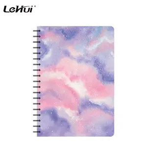 136 halaman B5 7.1x10 inci Pink Star Rover unik desain unik kustom kuliah kertas bergaris Notebook Spiral untuk sekolah