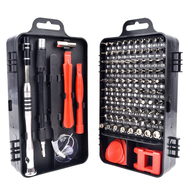 Professional Multi-Bit 115-Pieces Screwdriver Set Portable Repair Tool Kit with Magnetic Holder for Electronics