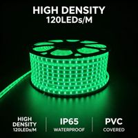 Bande lumineuse LED 2835 110V 220V, 120 LED par mètre, 8 mm, double ligne, IP65, étanche, pour extérieur, en PVC