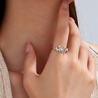 Bague ajustable FUAMAY en argent 925 plaqué or 18 carats et rhodium, ornée de zircons cubiques marquise, motif papillon et fleur, bijoux de mode