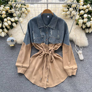 เดรสแขนยาวสำหรับผู้หญิงกระโปรงสั้นผ้าเดนิม - Product Image 6