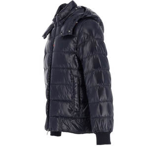 Chaqueta acolchada personalizada para hombre, abrigo grueso de poliéster con burbujas, cortavientos de invierno con estampado de cuero, chaqueta en blanco del fabricante - Product Image 3