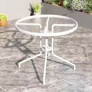 Tavolo <span class=keywords><strong>da</strong></span> Pranzo Pieghevole in Vetro Temperato Bianco Rotondo o Quadrato, Tavolino <span class=keywords><strong>da</strong></span> Balcone - Product Image 5