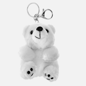 Cadeaux promotionnels bon marché, porte-clés en peluche douce personnalisés en forme d'ours <span class=keywords><strong>polaire</strong></span> blanc - Product Image 3