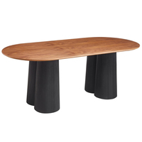 Table de salle à manger rectangulaire en bois avec chaises de bar, design rétro industriel, structure métallique, pour restaurant