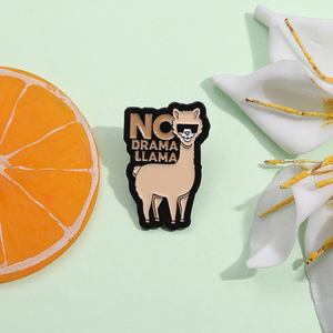 No Drama <span class=keywords><strong>Llama</strong></span> esmalte Pins personalizado divertido lindo Alpaca broches insignias de solapa Animal joyería regalo para niños amigos - Product Image 4