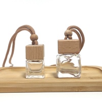 Flacon vide en verre coloré personnalisable de 5 ml, 8 ml, 10 ml pour diffuseur de parfum de voiture à suspendre, avec bouchon à vis et porte-clés