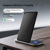 Traceur de portefeuille certifié MFi PRO compatible avec Apple Find My, carte de suivi rechargeable IP68 pour bagages, passeport, étiquette Loshall