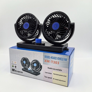 Universal <b>12V</b> <b>DC</b>/24V Truck Dashboard Fan USB/Adapter Compatible Double Head Air Cooling Turbo Car Fan - Product Image 3